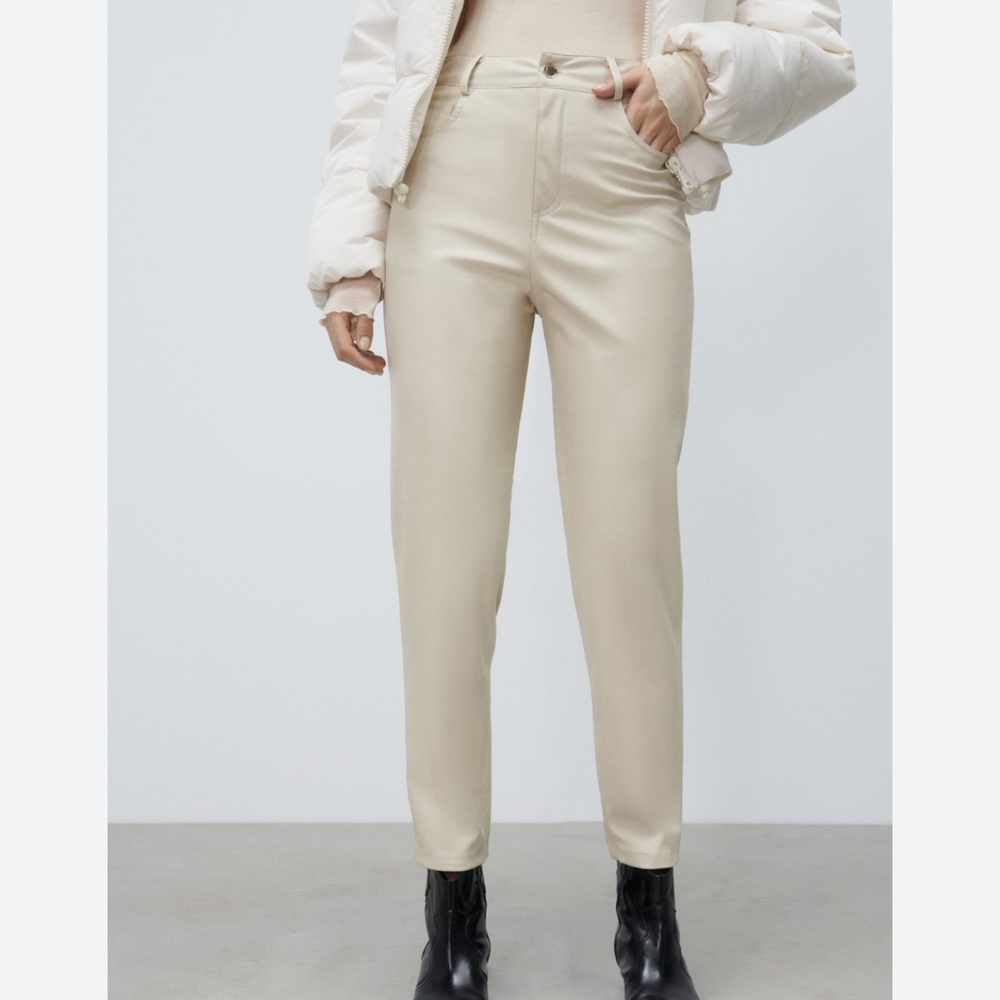 Zara Leather Mom Fit Pants